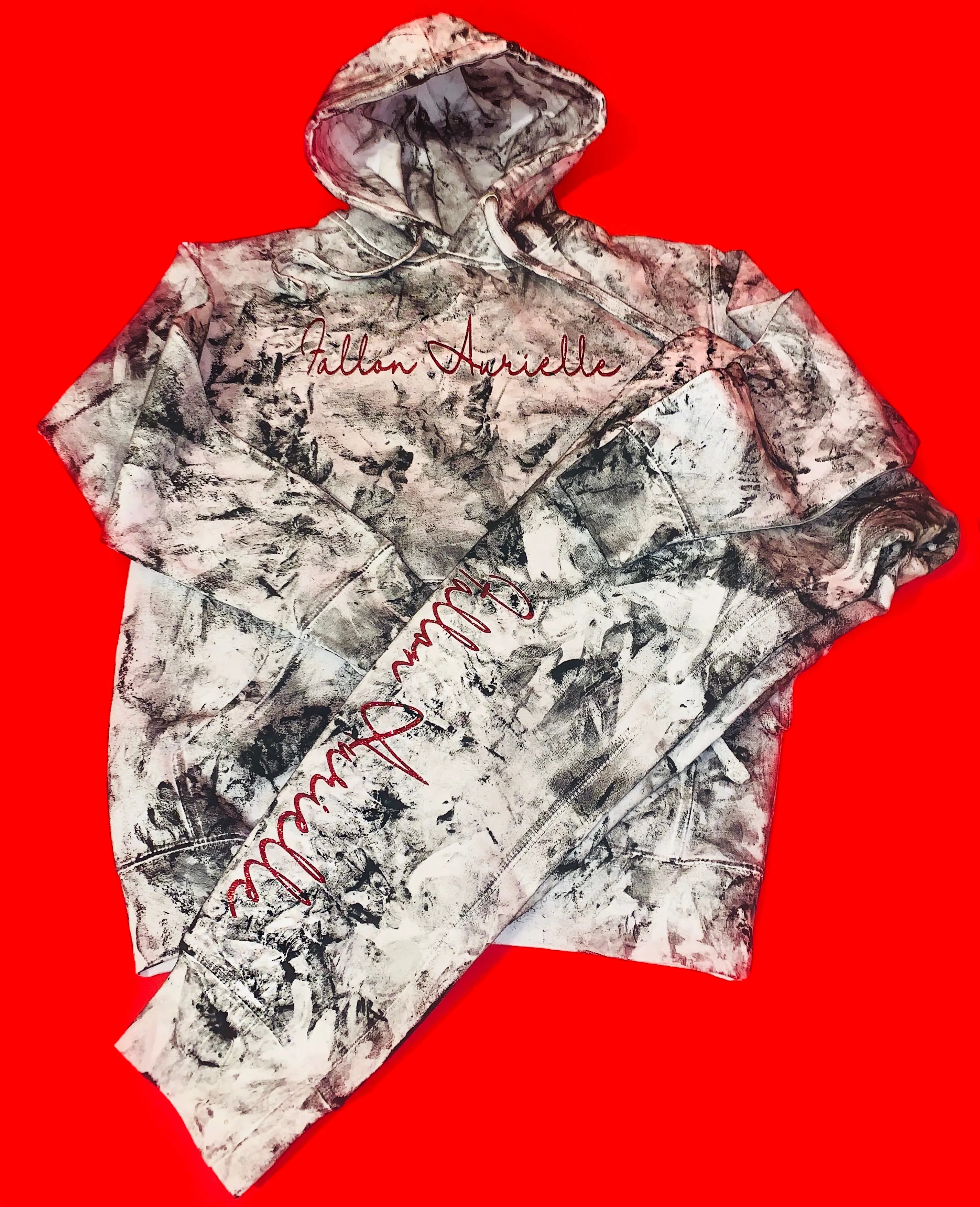 Fallon Aurielle Unisex Signature Chaos Jogging Set (White, Black & Red)