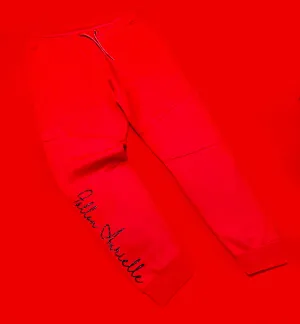 Fallon Aurielle Unisex Signature Slim Cut Joggers (Red & Black Sparkle)