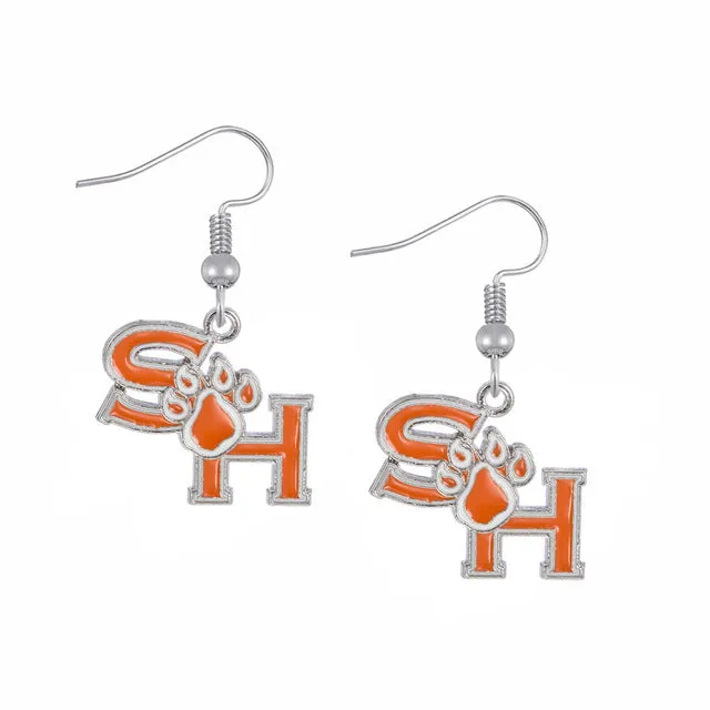 Fishhook Texas map Cowboys Texans A&M Aggies Longhorns Astros Sam Houston Charm Earring For Women Zinc Alloy Earring Jewelry