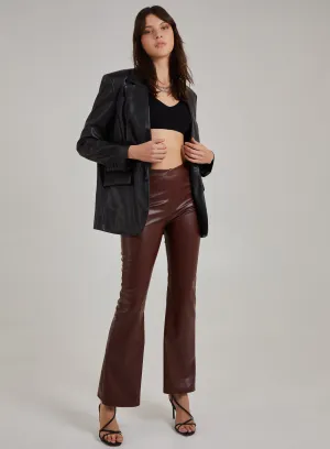 Flare Leather Look Trousers