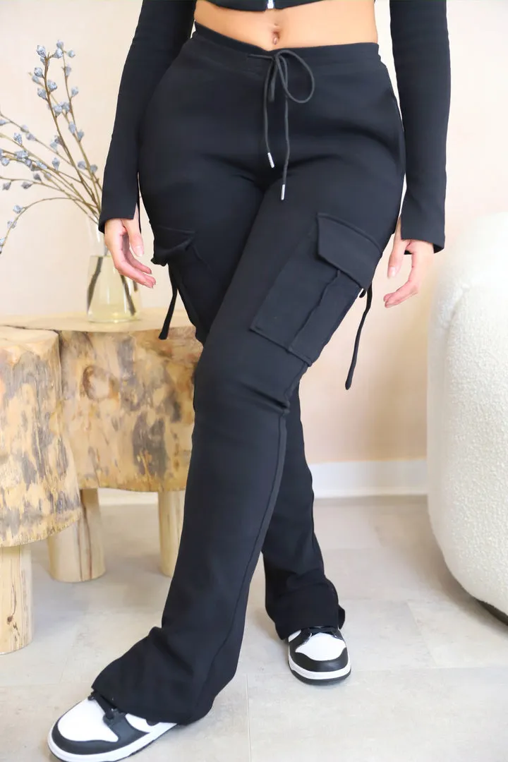 Flared Cargo Pants | Utility Style | Comfy Stretch Fit