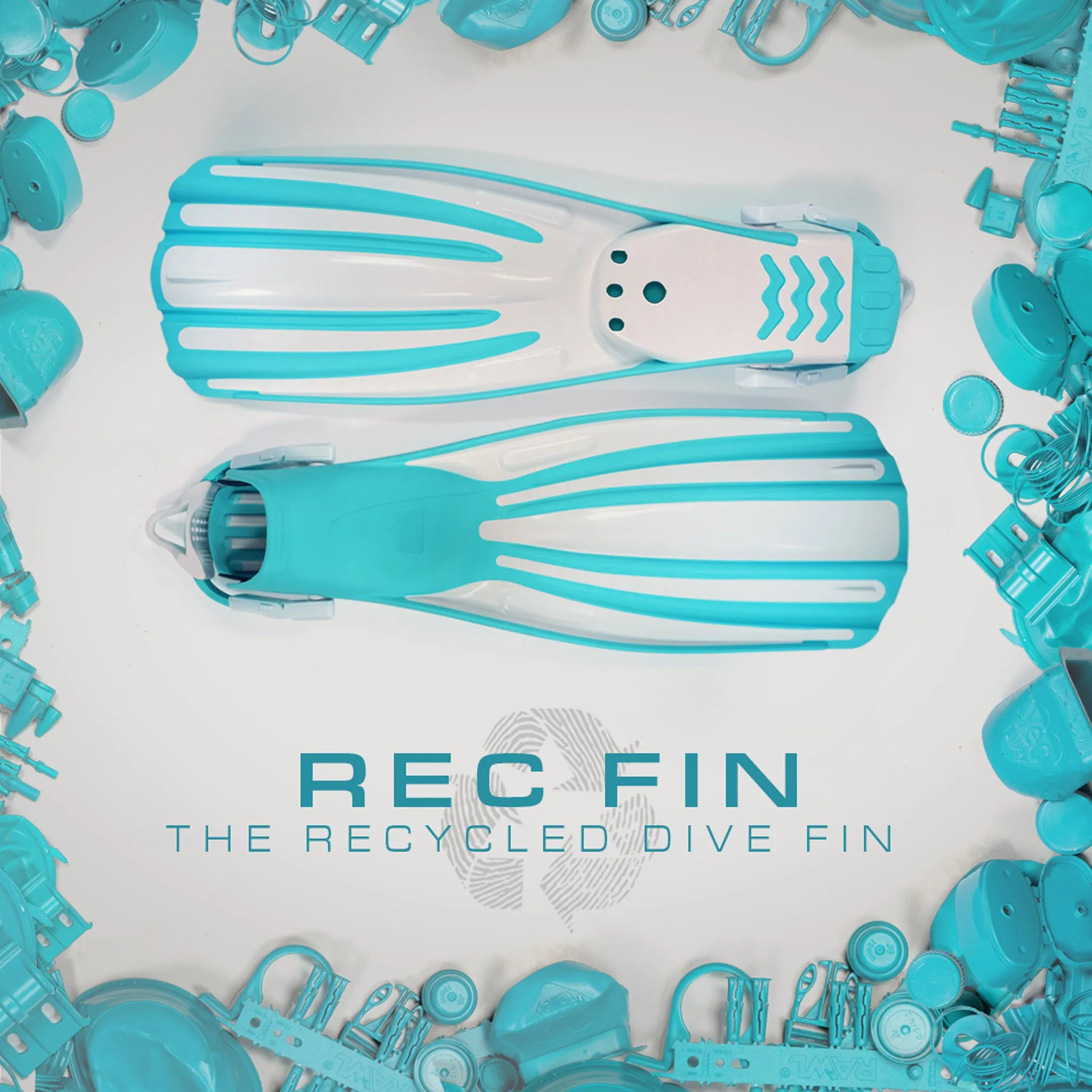 Fourth Element Rec Fins for Scuba Diving & Snorkelling - Aqua White