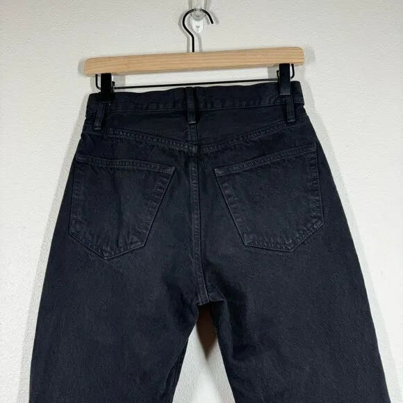 Frame Le Original Black Tapered Straight Leg Jeans Button Fly Size 25