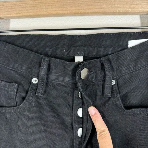 Frame Le Original Black Tapered Straight Leg Jeans Button Fly Size 25