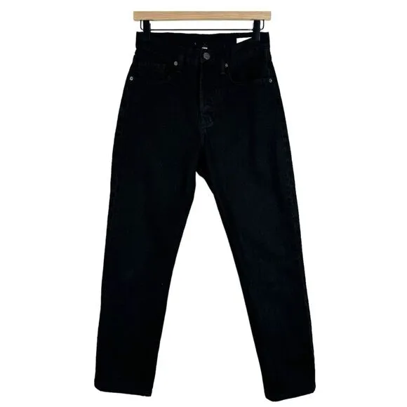 Frame Le Original Black Tapered Straight Leg Jeans Button Fly Size 25