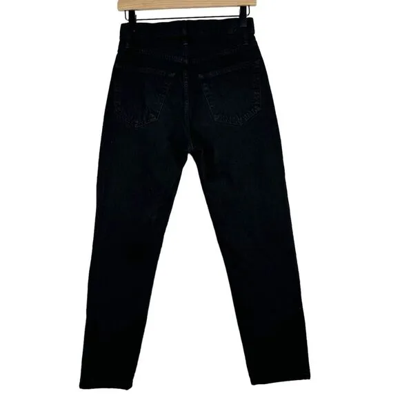 Frame Le Original Black Tapered Straight Leg Jeans Button Fly Size 25