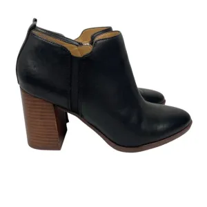 Franco Sarto Black Leather Ankle Booties - Women's Size 7