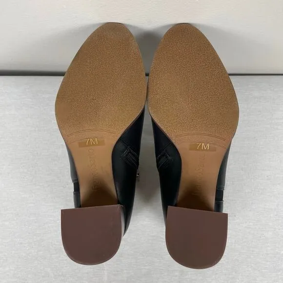 Franco Sarto Black Leather Ankle Booties - Women's Size 7
