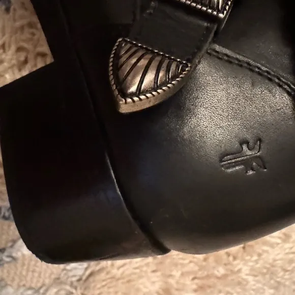 Frye Ray Western Shootie Black Leather Boots Booties cowgirl country A00076