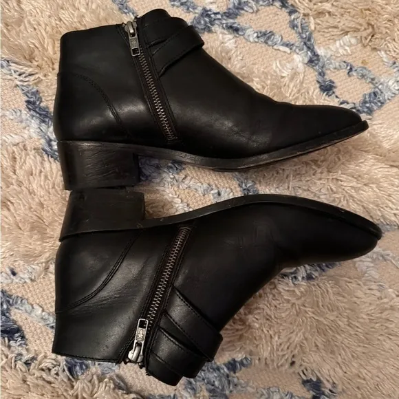 Frye Ray Western Shootie Black Leather Boots Booties cowgirl country A00076