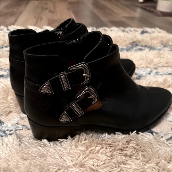 Frye Ray Western Shootie Black Leather Boots Booties cowgirl country A00076