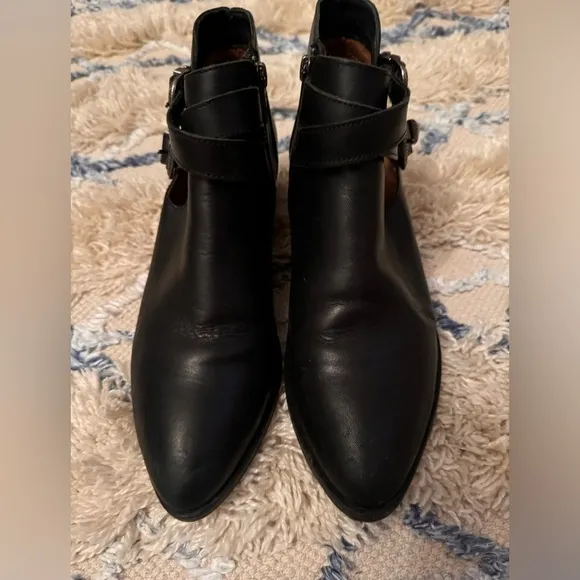 Frye Ray Western Shootie Black Leather Boots Booties cowgirl country A00076