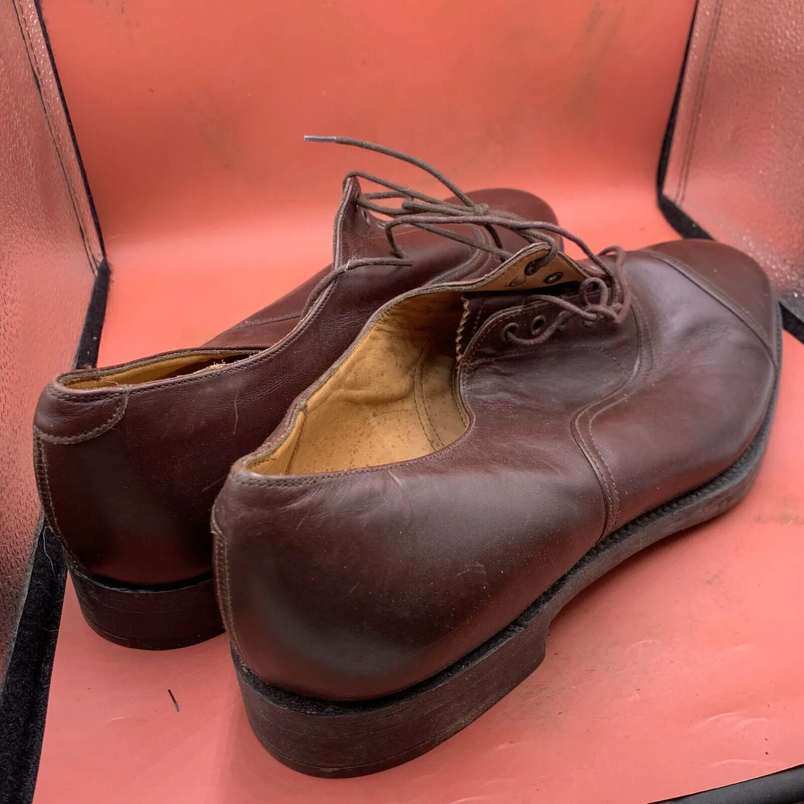 Genuine British Army Brown Leather Dress Shoes - Size UK 15S