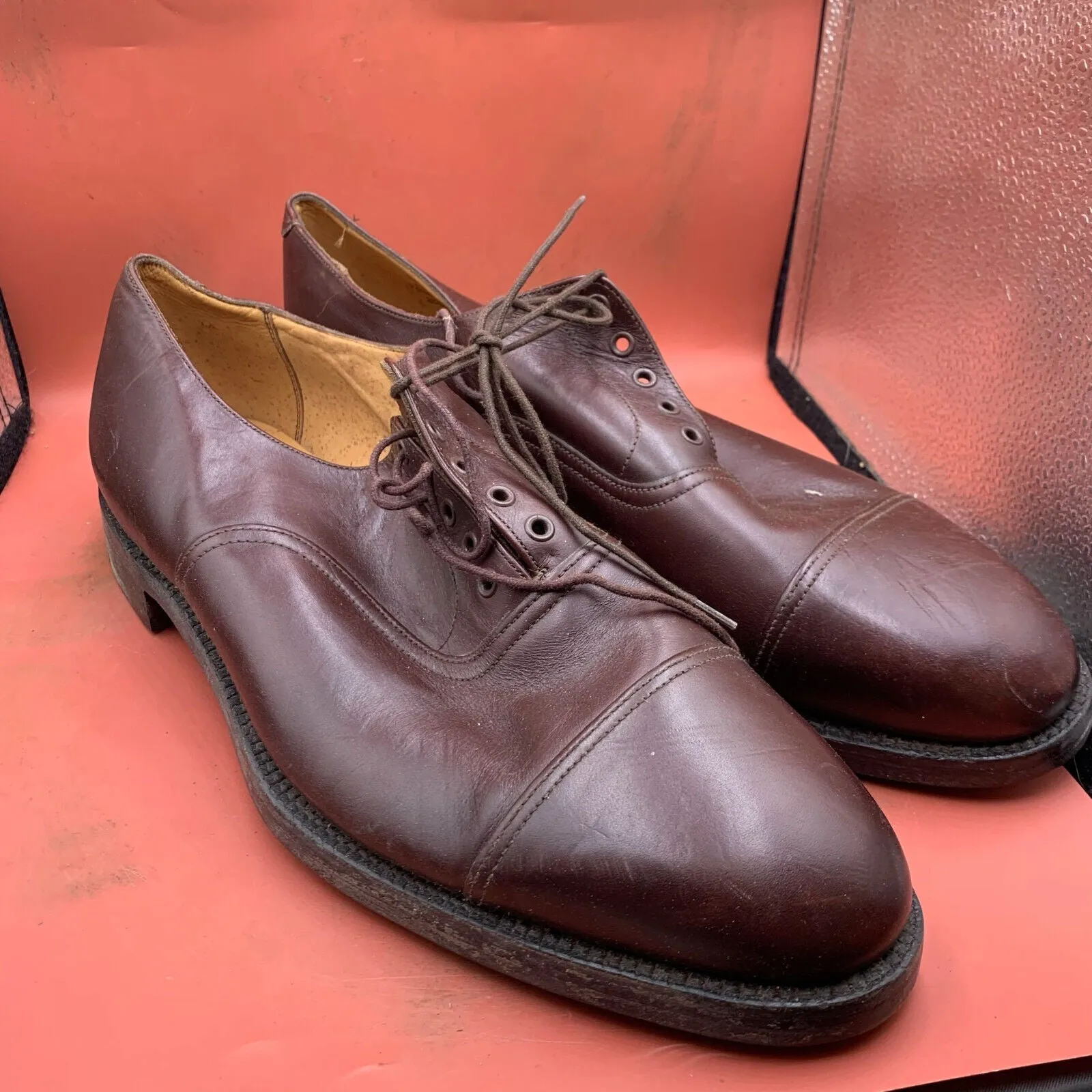 Genuine British Army Brown Leather Dress Shoes - Size UK 15S