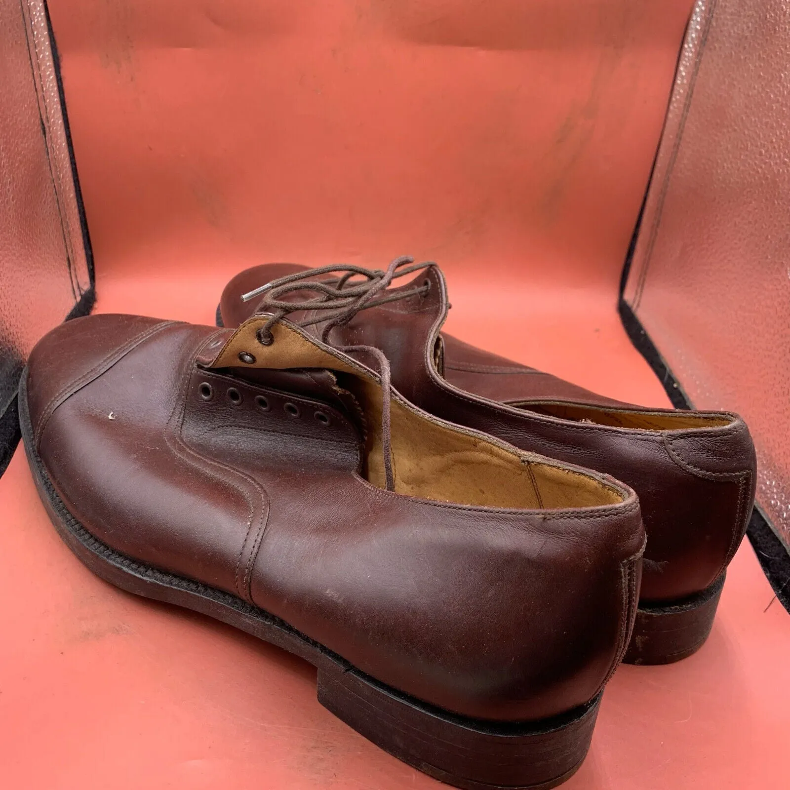 Genuine British Army Brown Leather Dress Shoes - Size UK 15S