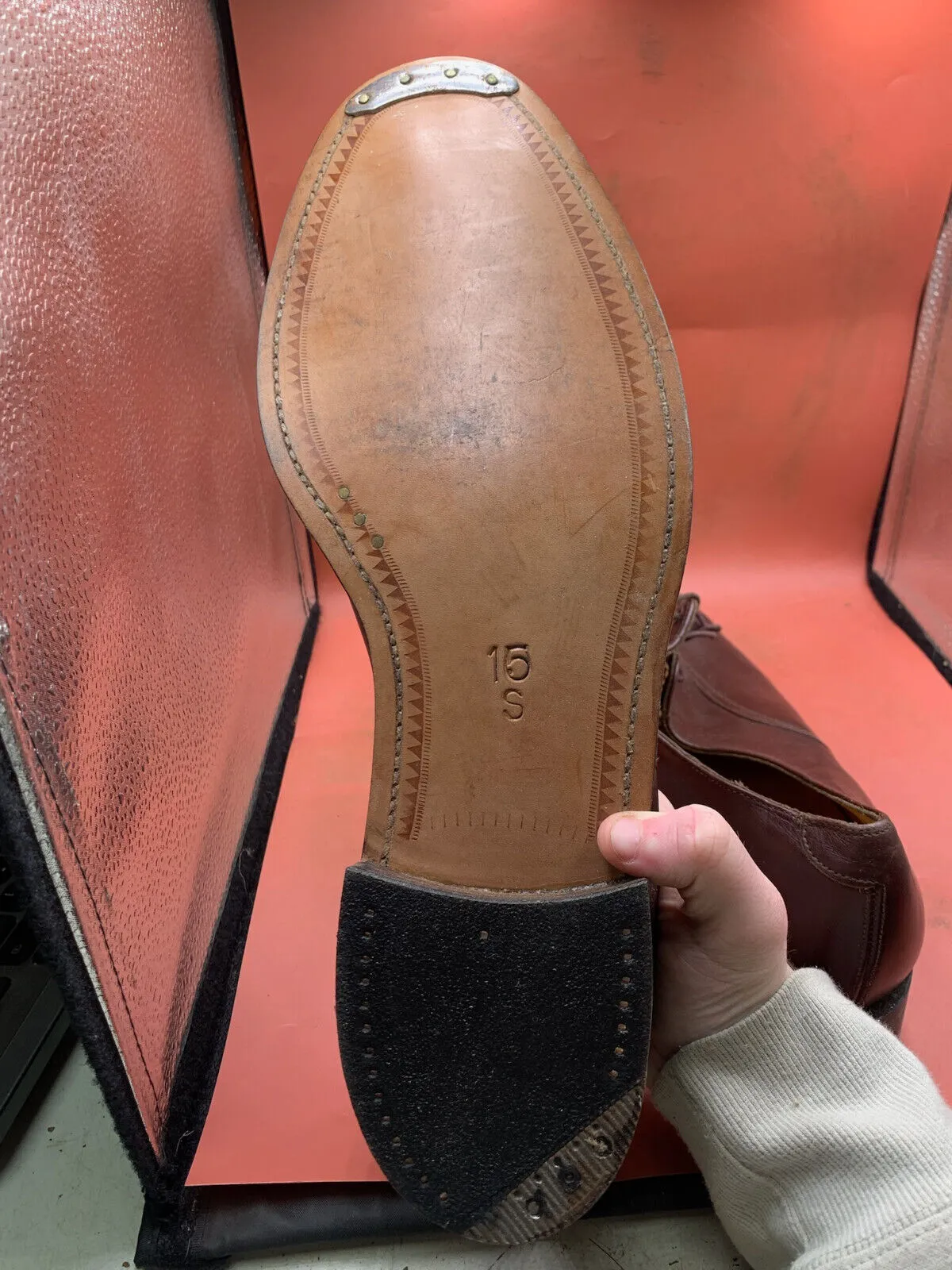 Genuine British Army Brown Leather Dress Shoes - Size UK 15S
