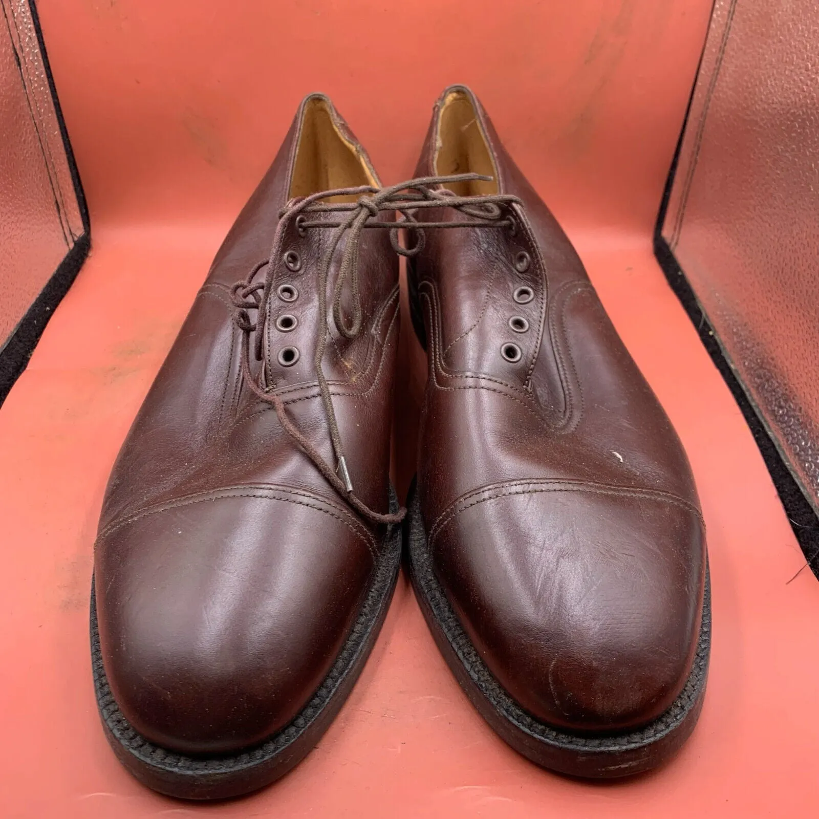 Genuine British Army Brown Leather Dress Shoes - Size UK 15S