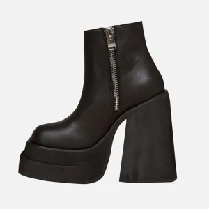 Genuine Leather Women Ankle Boots High Heels Platform