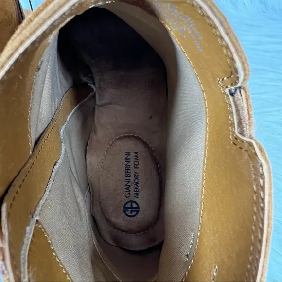Giani Bernini Halllee Lug Booties Cognac Size 8M