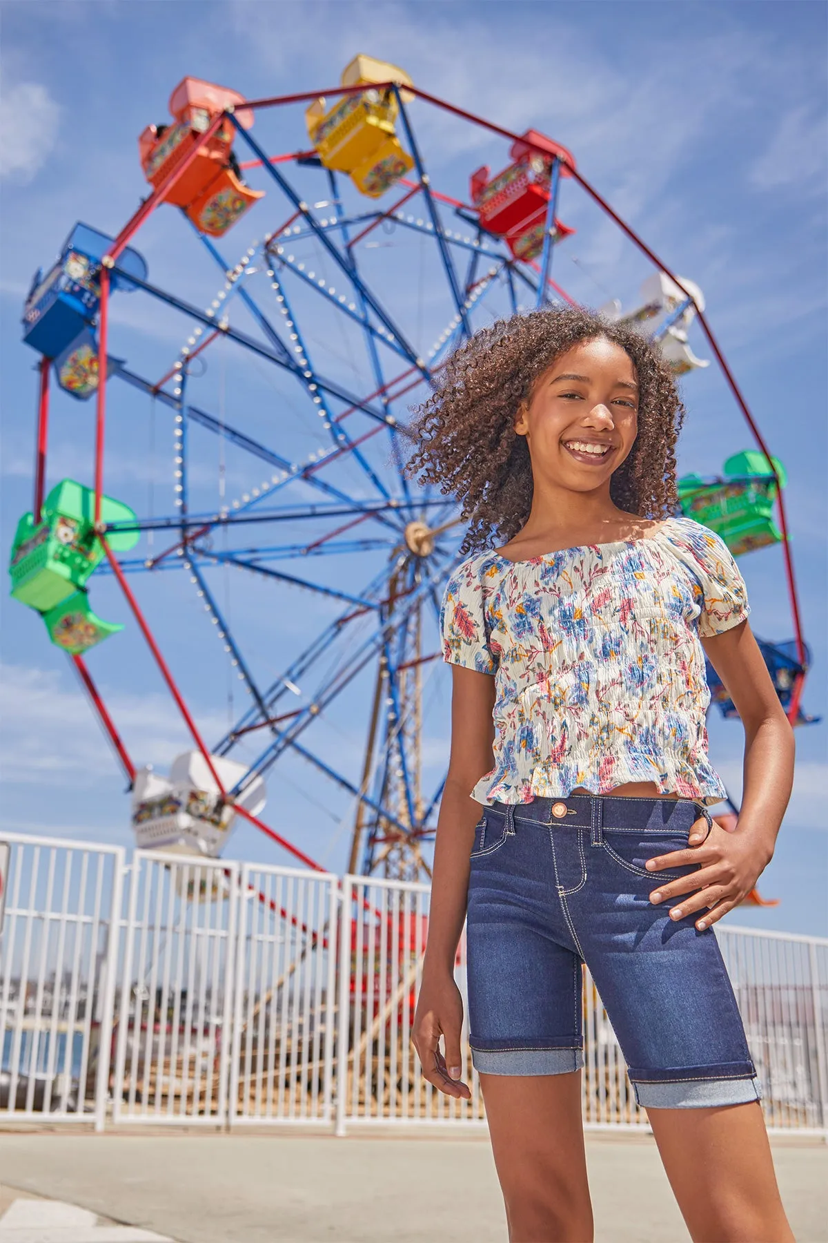 Girls Essential Cuffed Pull-On Bermuda, Pack of 12