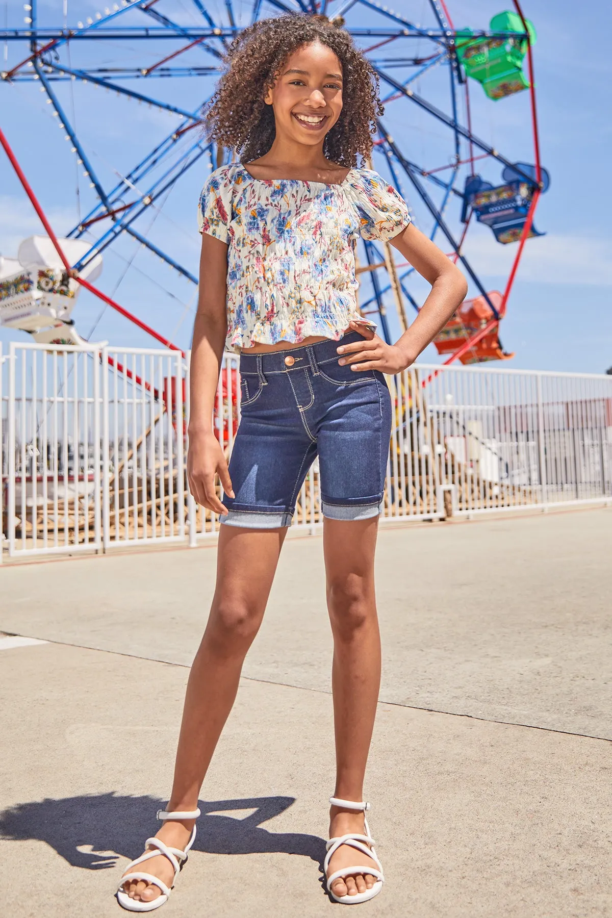 Girls Essential Cuffed Pull-On Bermuda, Pack of 12