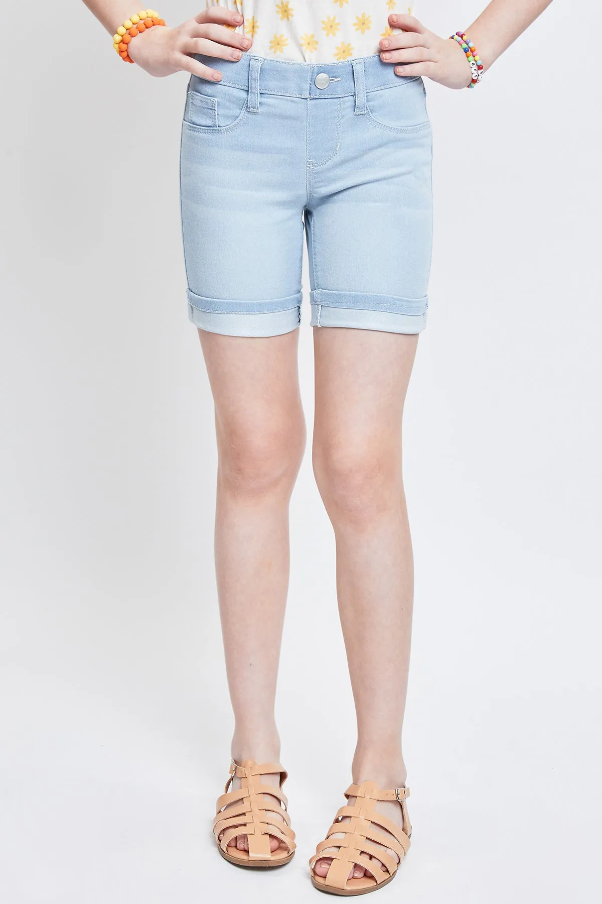 Girls Essential Cuffed Pull-On Bermuda, Pack of 12