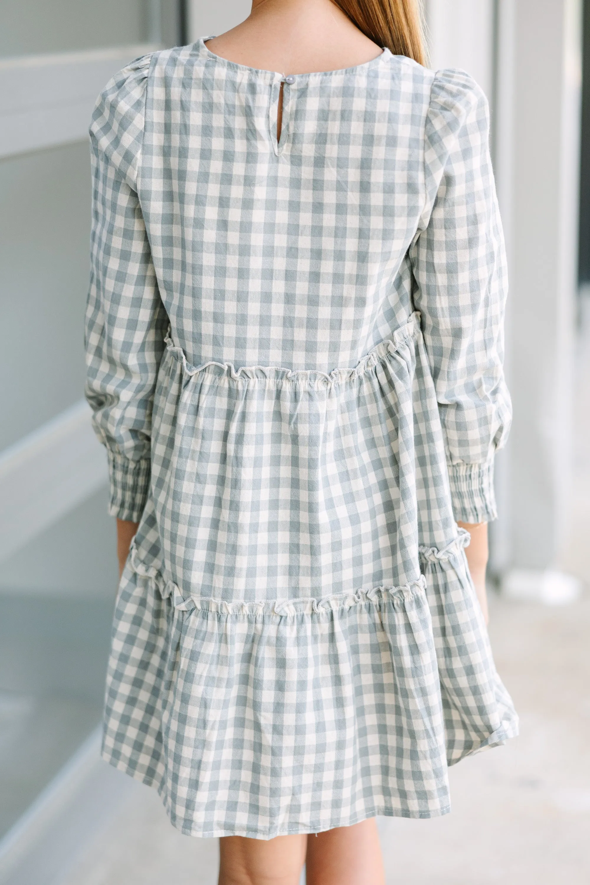 Girls: On This Day Gray Gingham Dress