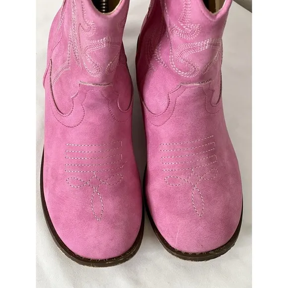 Girls Western Rodeo Pink Cowboy Cowgirl Boot Country Round Toe Size 3