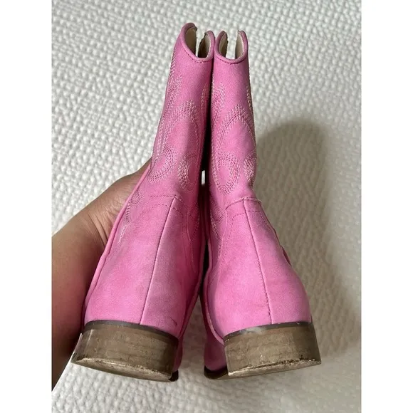 Girls Western Rodeo Pink Cowboy Cowgirl Boot Country Round Toe Size 3