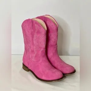 Girls Western Rodeo Pink Cowboy Cowgirl Boot Country Round Toe Size 3