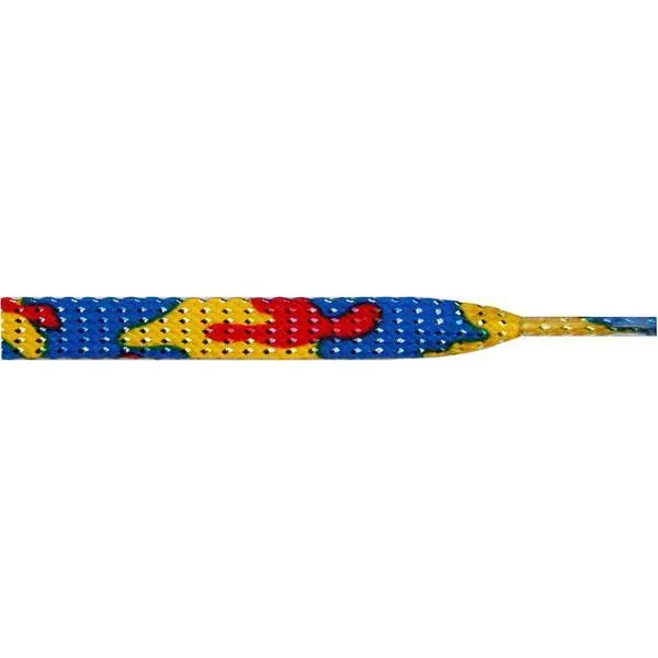 Glitter 3/8" Flat Laces - Colorful Camouflage (1 Pair Pack) Shoelaces