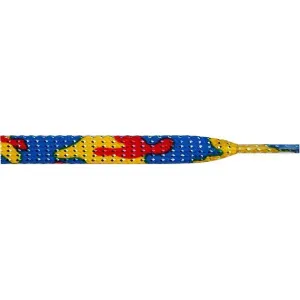 Glitter 3/8" Flat Laces - Colorful Camouflage (1 Pair Pack) Shoelaces