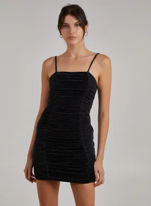 Glitter Ruched Mini Dress