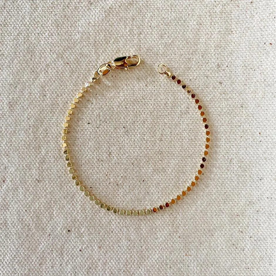 Gold Filled 2mm Flat Ball Bracelet