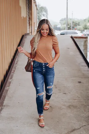 Golden Hour Puff Sleeve Top - Mustard