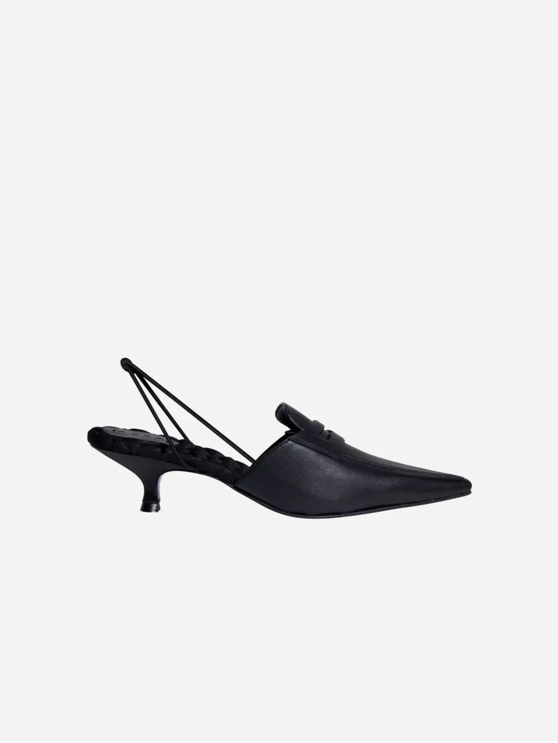 Grace Vegan Nappa Leather Kitten Heels | Black