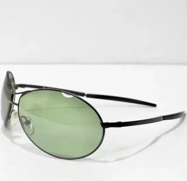 Gucci 1990s Black/Green Lense Sunglasses