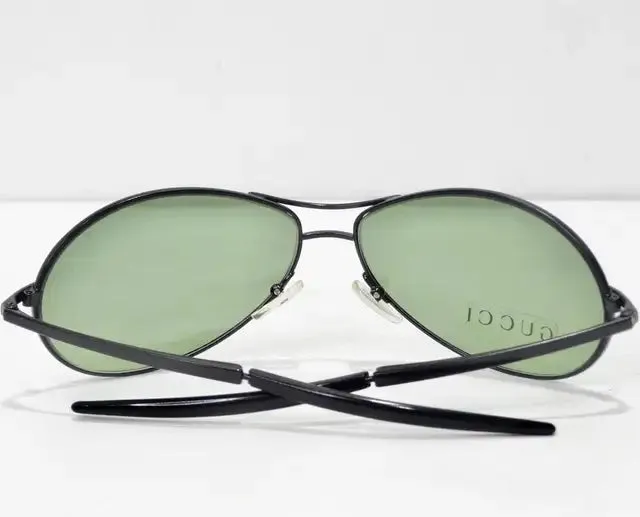 Gucci 1990s Black/Green Lense Sunglasses