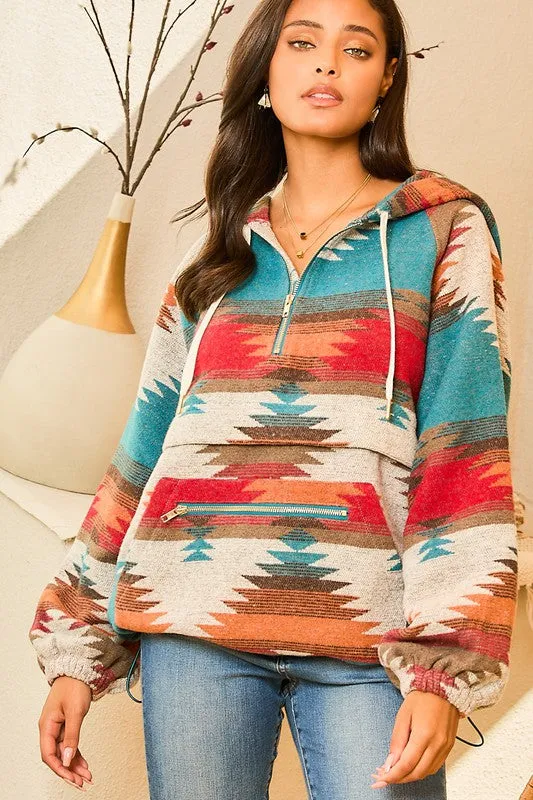Harlow Aztec Print Pullover
