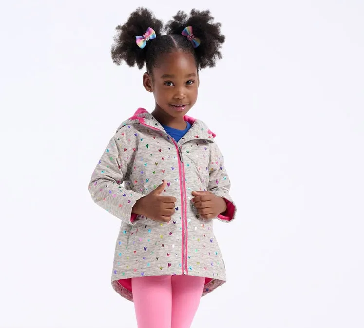 Hatley Confetti Hearts Microfibre Rain Jacket : Size 2 to 10 Years