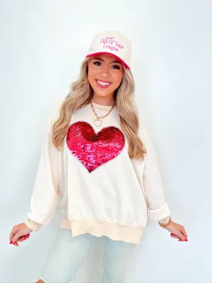 Heart Sequin Patch Top