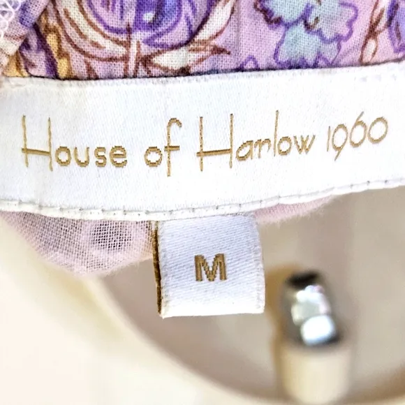 House Of Harlow Purple  Multicolor Floral Eyelet Ruffle Babydoll Dress,Medium
