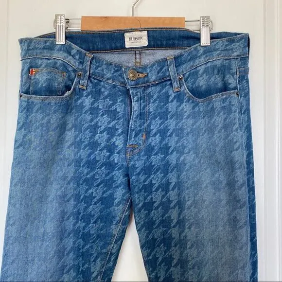 Hudson Krista Super Skinny Hounds Tooth Ankle Jeans
