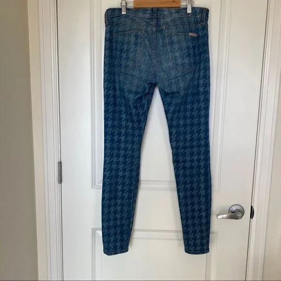 Hudson Krista Super Skinny Hounds Tooth Ankle Jeans