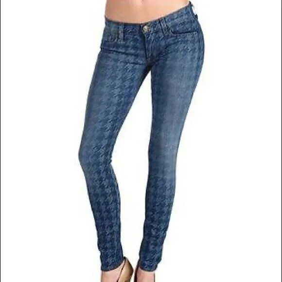 Hudson Krista Super Skinny Hounds Tooth Ankle Jeans