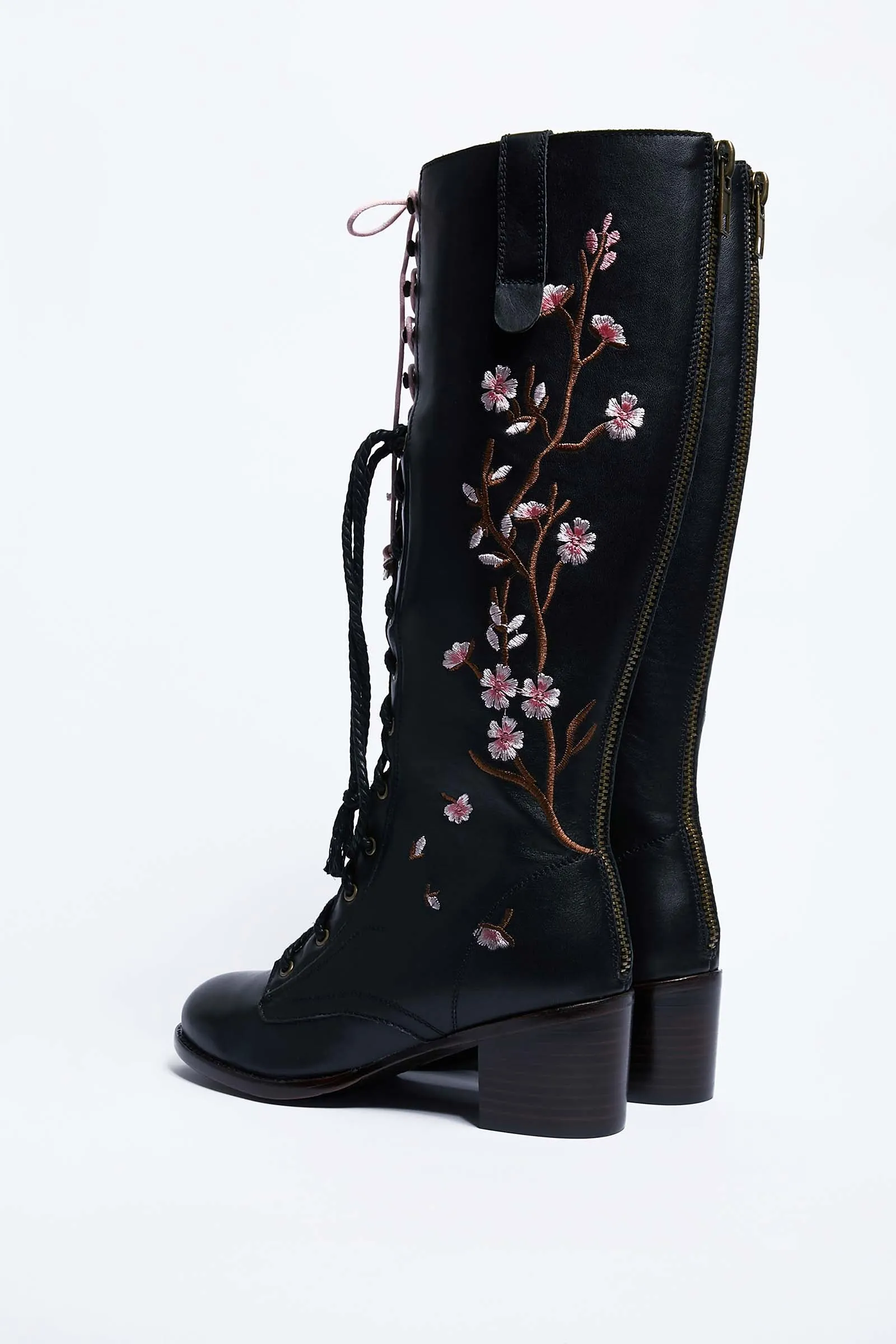 Ilona Rich Cherry Blossom Leather Boots