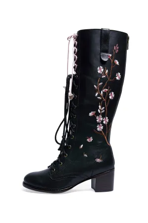 Ilona Rich Cherry Blossom Leather Boots