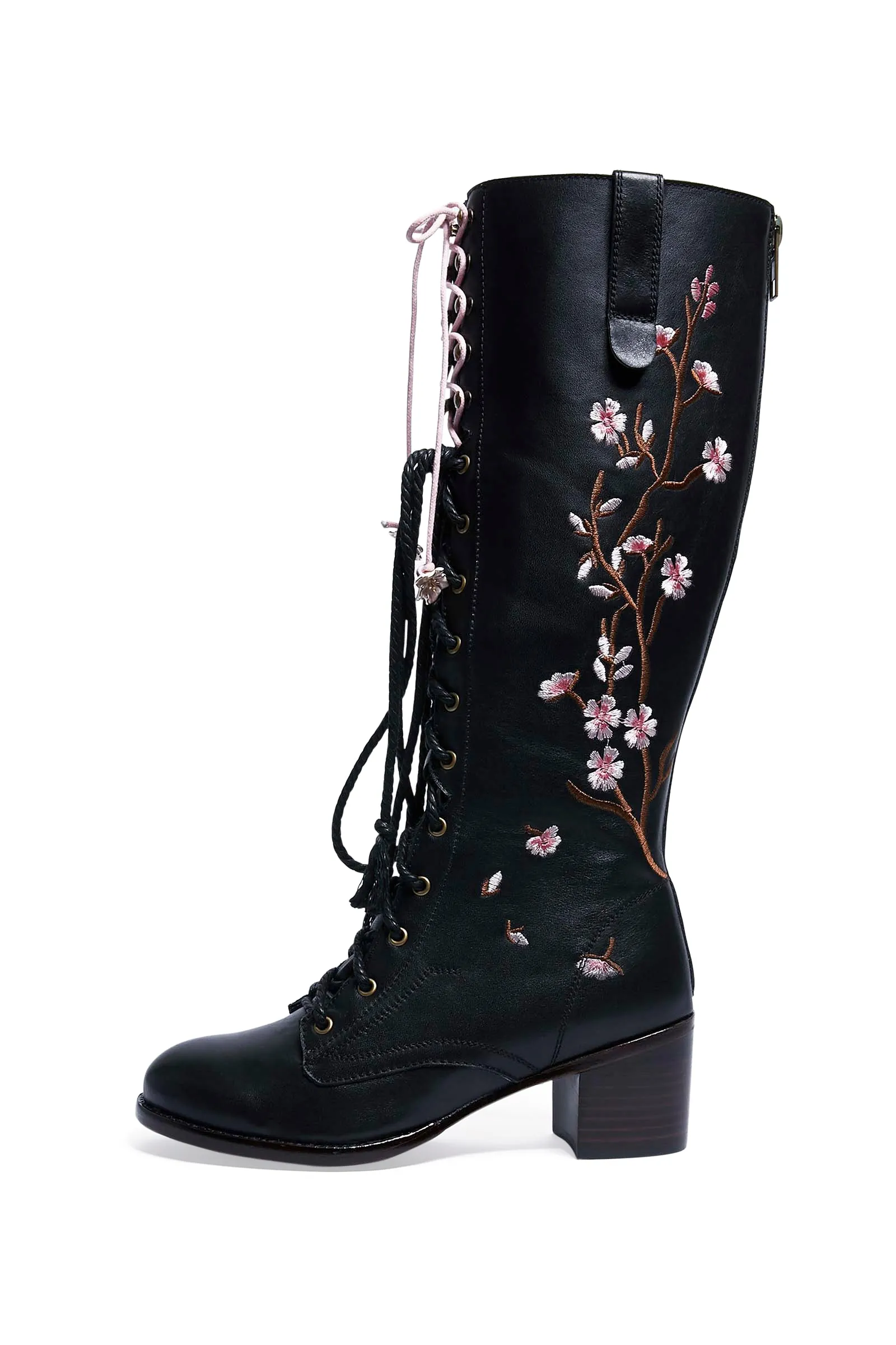 Ilona Rich Cherry Blossom Leather Boots