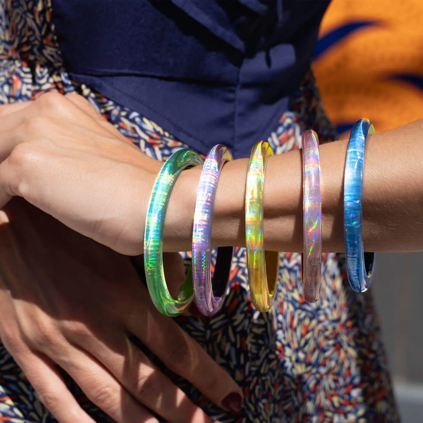 Iridescent Slip On Bangle