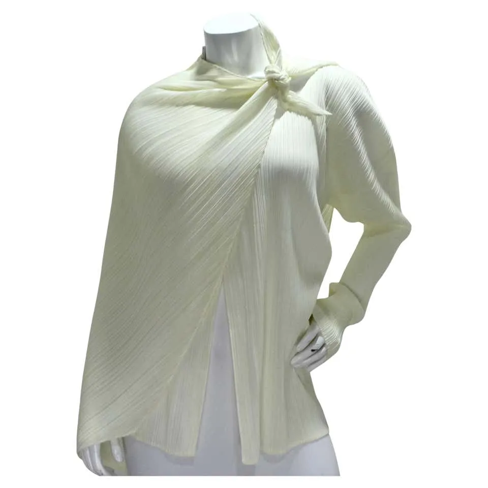 Issey Miyake Pleats Please Cardigan and Shawl Set Off-White